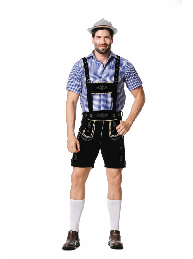 Herre Oktoberfest Lederhosen Kostume med Skjorte og Seler