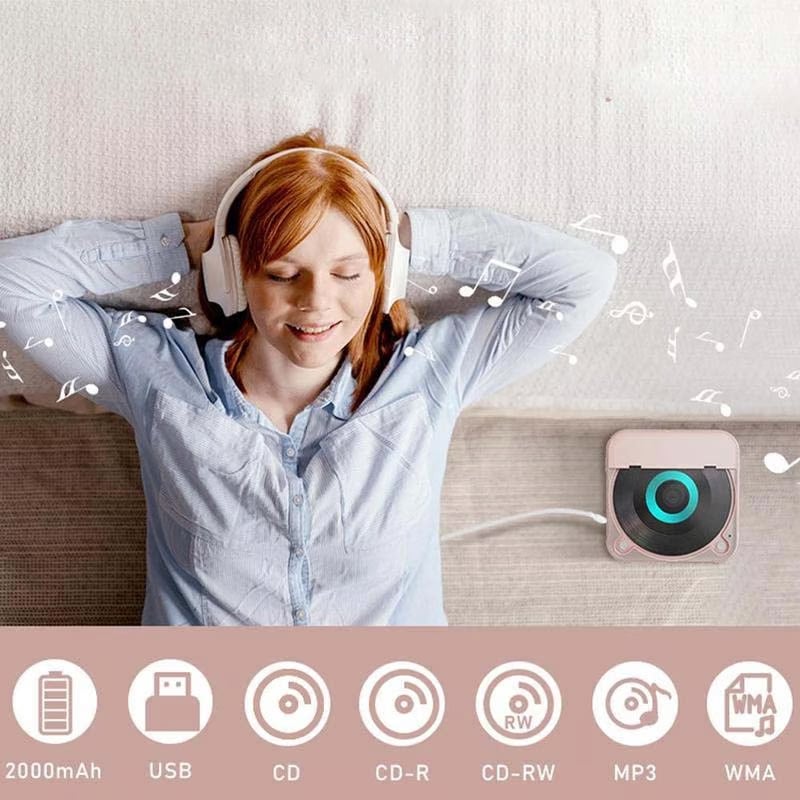 Bærbar Bluetooth CD-afspiller med Hi-Fi Lyd og USB-C Opladning