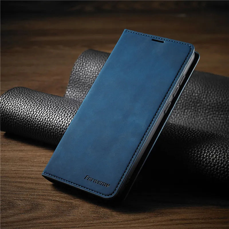 Unisex Magnetisk iPhone Cover i Læder med Præcis Pasform