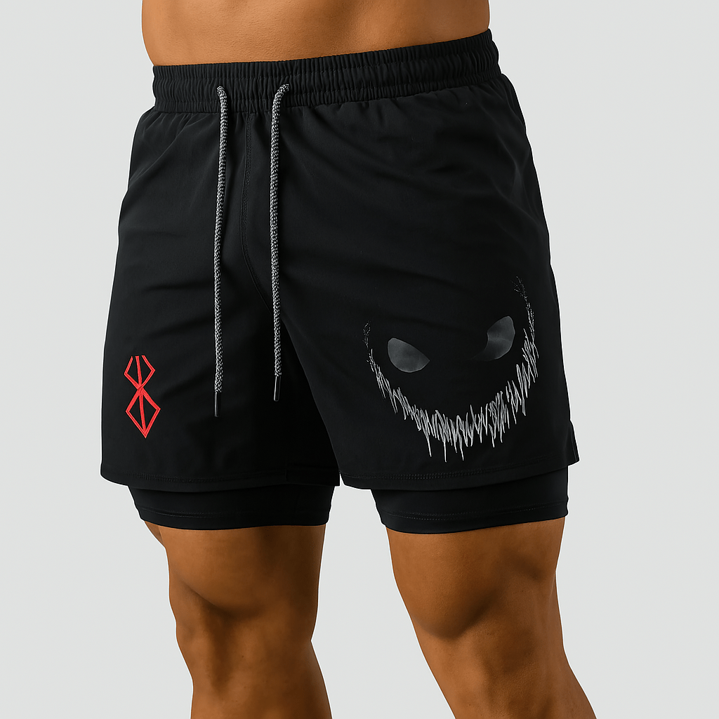 Herre Træningsshorts med Indershorts og Skjult Mobillomme