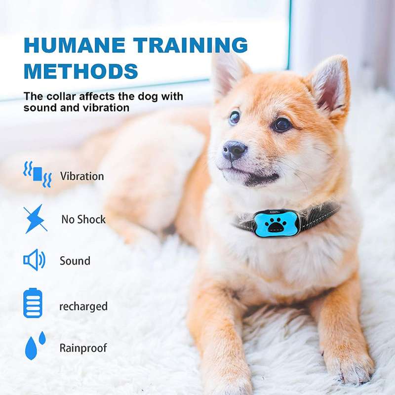 Antigø Halsbånd til Hund med Ultralyd og Vibration