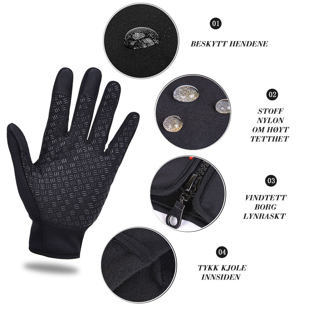 Unisex Vandtætte Vinterhandsker med Touch-fingerspidser