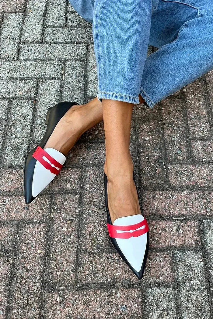 Dame Slippers med Spids Tå og To-Tone Design