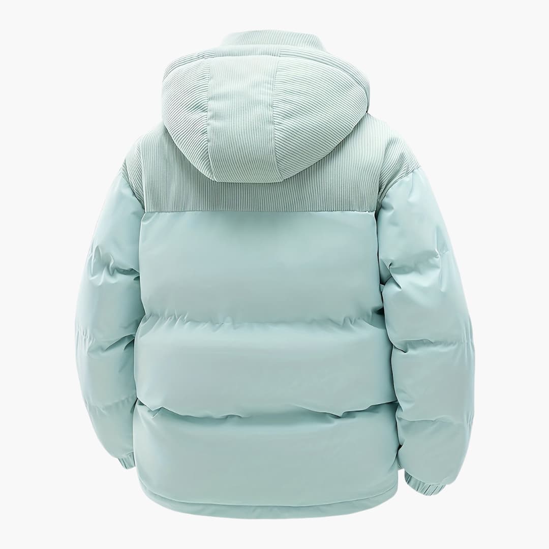 Herre Casual Hettejakke med Puffer og Fargeblokkdesign