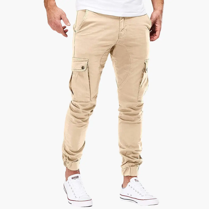 Pantalones cargo para hombre con tobillo elástico y bolsillos