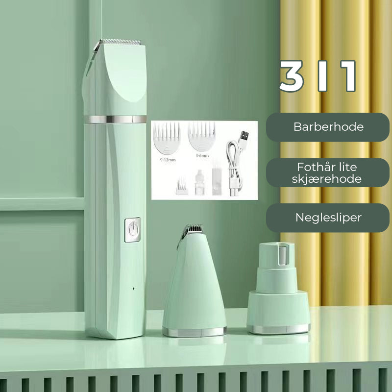Stille 4-i-1 Kæledyrstrimmer med Neglesliber til Katte og Hunde