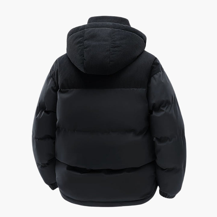 Herre Casual Hettejakke med Puffer og Fargeblokkdesign