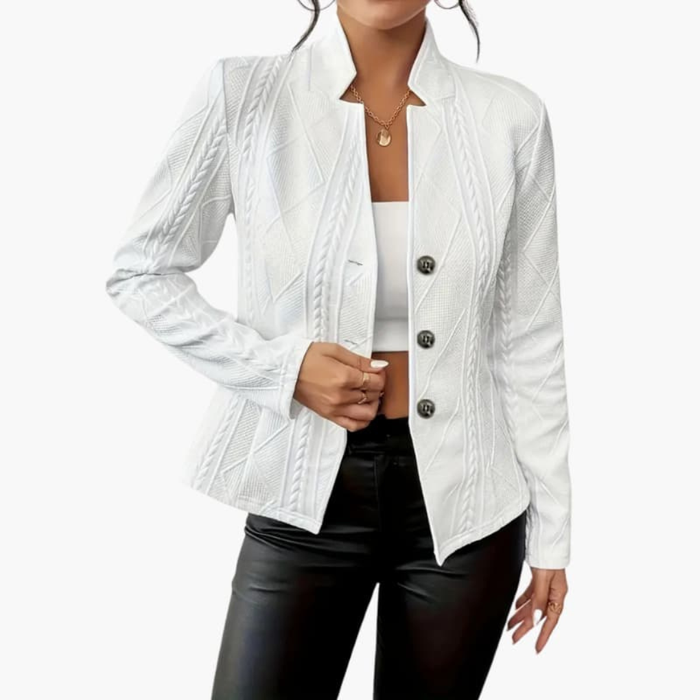 Blazer de mujer con diseño trenzado y cuello de solapa
