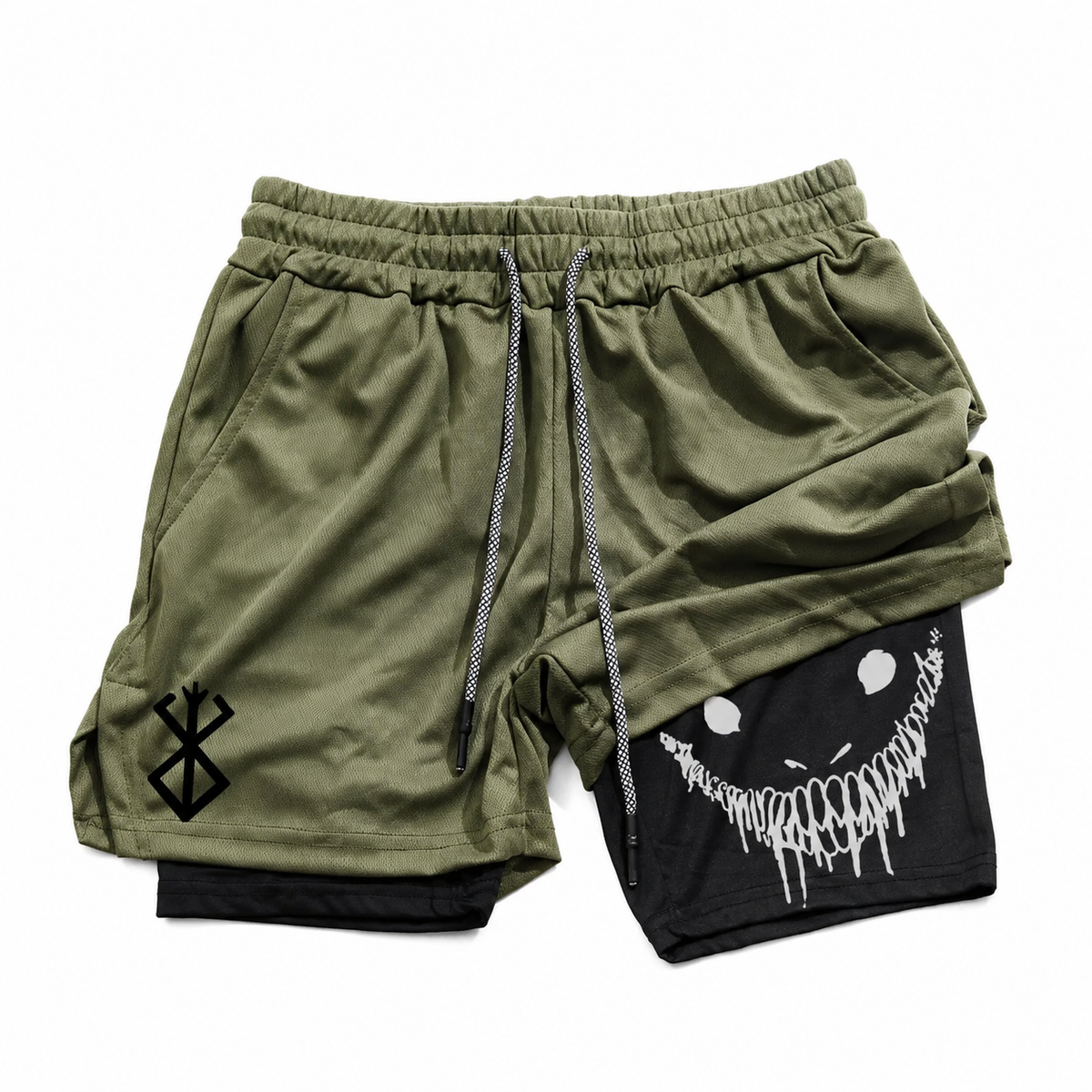 Herre Træningsshorts med Indershorts og Skjult Mobillomme