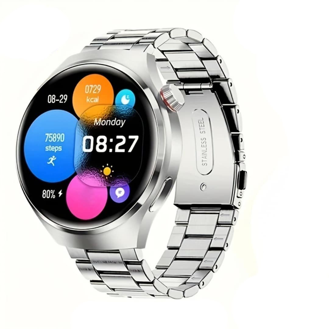 Smartklokke 4 PRO for menn med AMOLED og trådløs samtale