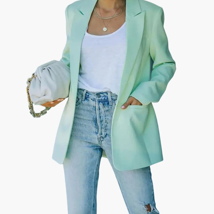 Blazer de mujer con cuello de solapa y cierre de botones