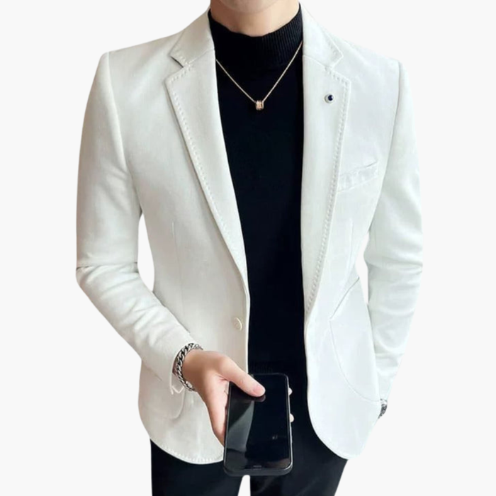 Blazer til mænd med reverskrave og enknapslukning