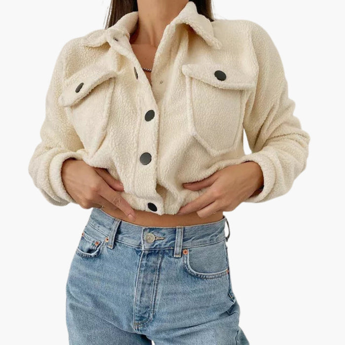 Blouson bombardier femme à boutons-pression