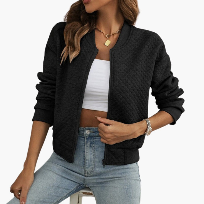 Blouson bomber pour femme avec fermeture éclair