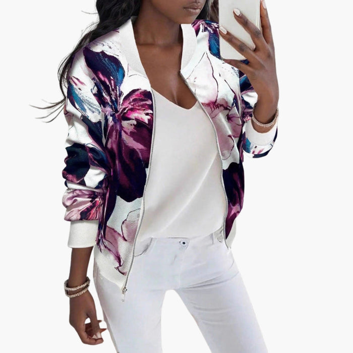 Blouson bombardier pour femme avec imprimé floral