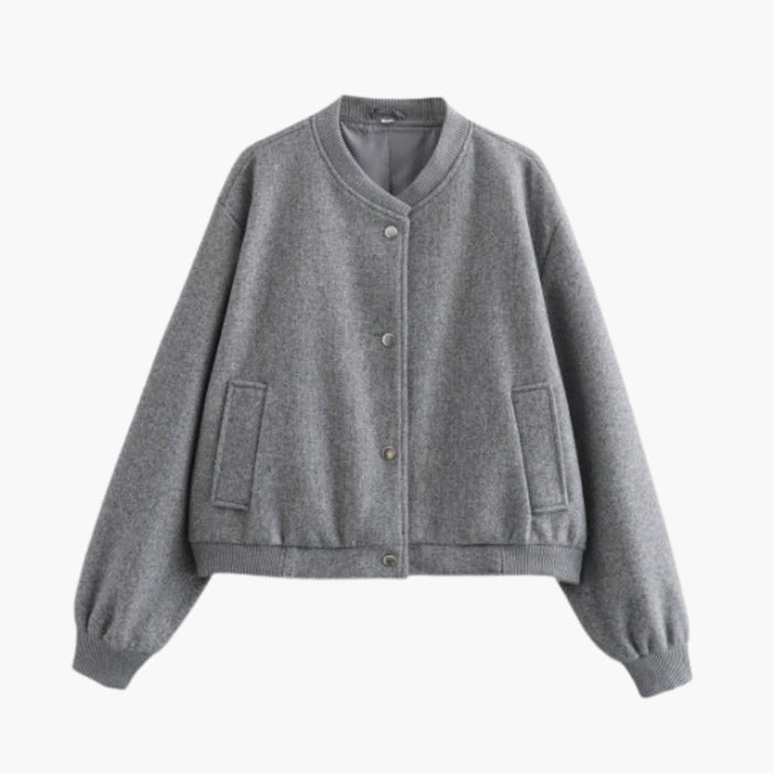 Chaqueta bomber para mujer con bajo elástico