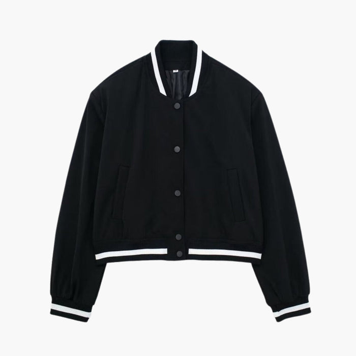 Blouson Bombers Dame med Ribbet Manchetlukning