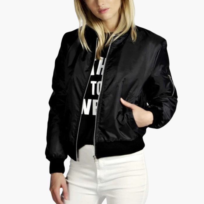 Blouson bomber pour femme avec fermeture éclair