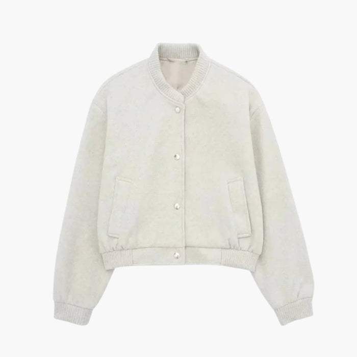 Chaqueta bomber corta para mujer con cremallera