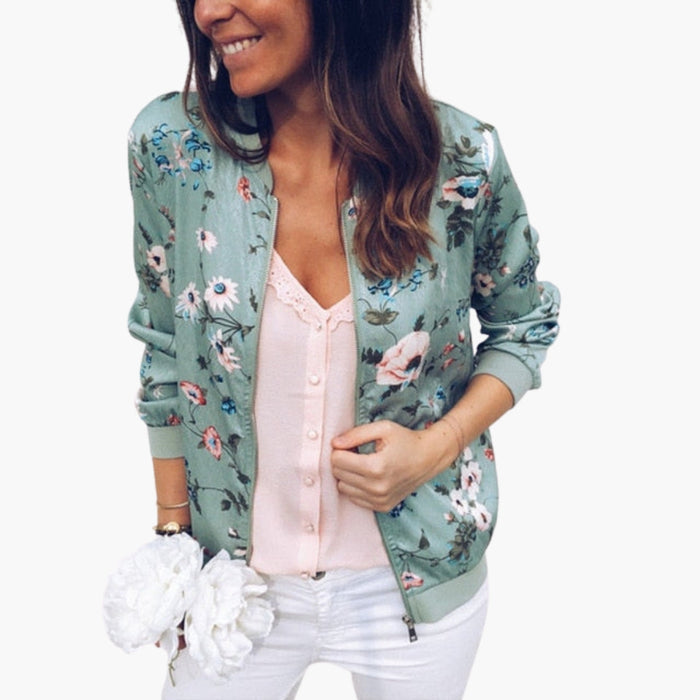 Veste bomber pour femme à imprimé floral