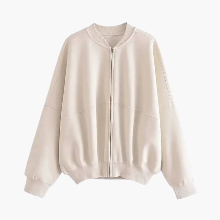 Chaqueta bomber de forro polar para mujer con cremallera