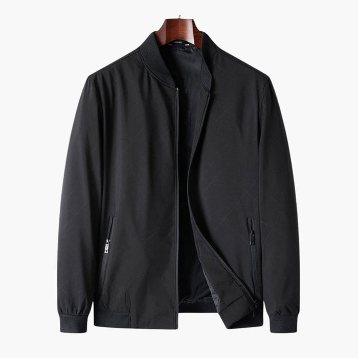 Chaqueta bomber para hombre con cremallera y bajo de canalé