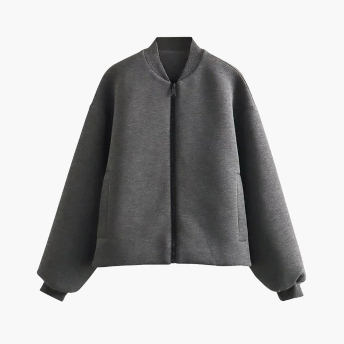 Damen-Bomberjacke mit Reißverschluss und Seitentaschen