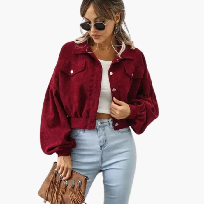Blouson bomber pour femme avec fermeture éclair et finitions côtelées
