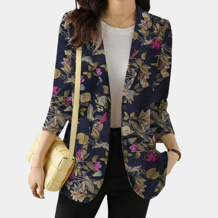 Blazer floreale da donna con stampa a fiori e vestibilità sartoriale