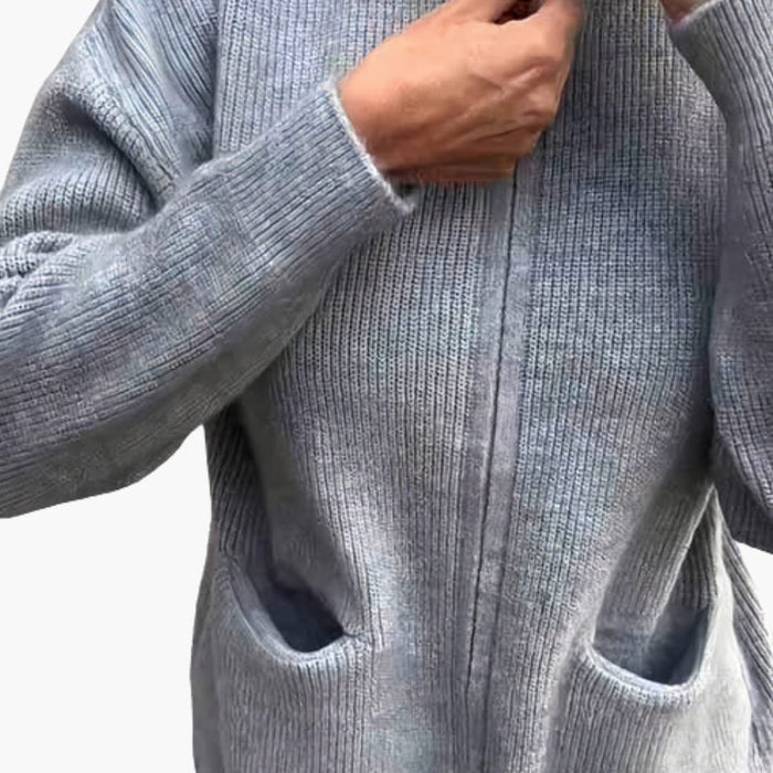 Cardigan da donna con cerniera e collo alto