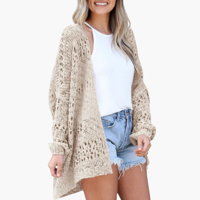 Cárdigan para mujer abierto por delante con diseño de punto