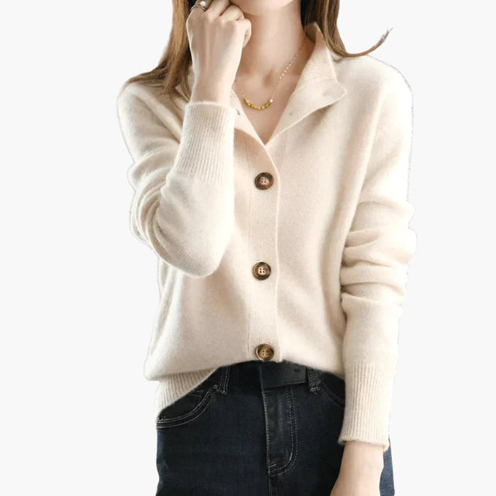 Cardigan pour femme avec boutons et poignets côtelés