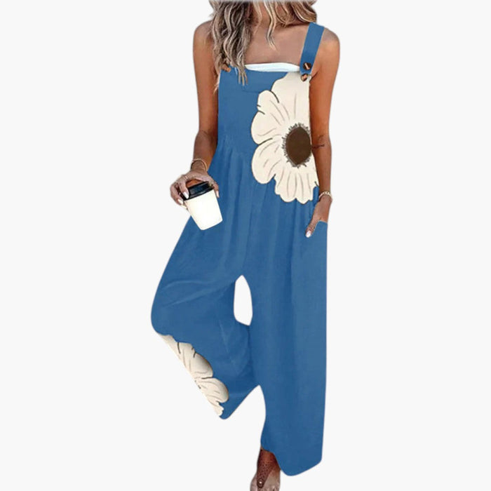 Jumpsuit da donna con spalline regolabili e gambe ampie