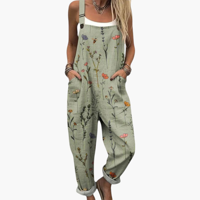 Jumpsuit för kvinnor med axelband och vida ben