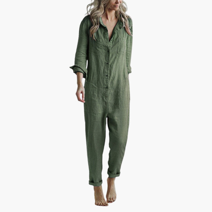 Jumpsuit da donna a maniche lunghe