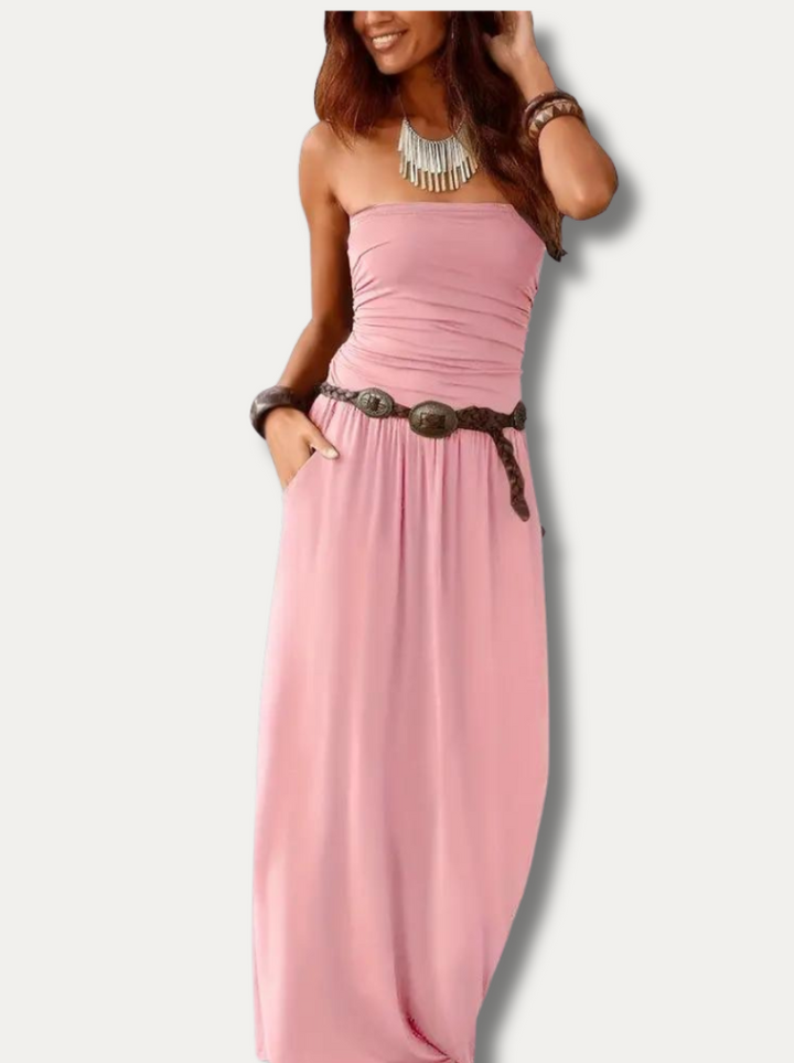 SOLVEIG - Elegant stroppeløs kjole