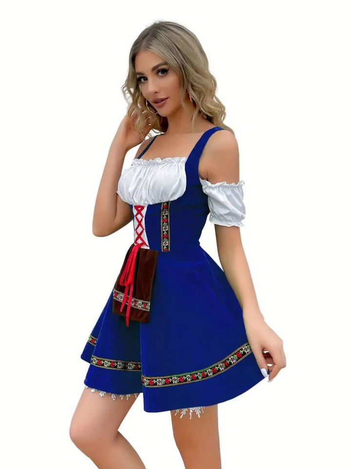 Oktoberfest Dirndl-kjole med sløyfe for kvinner