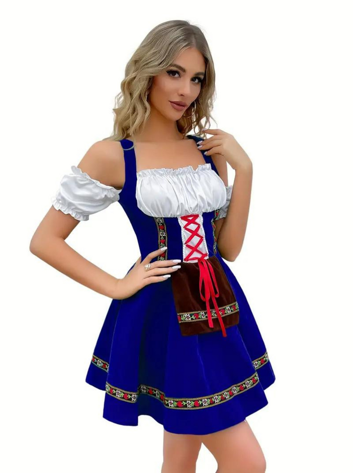 Oktoberfest Dirndl-kjole med sløyfe for kvinner