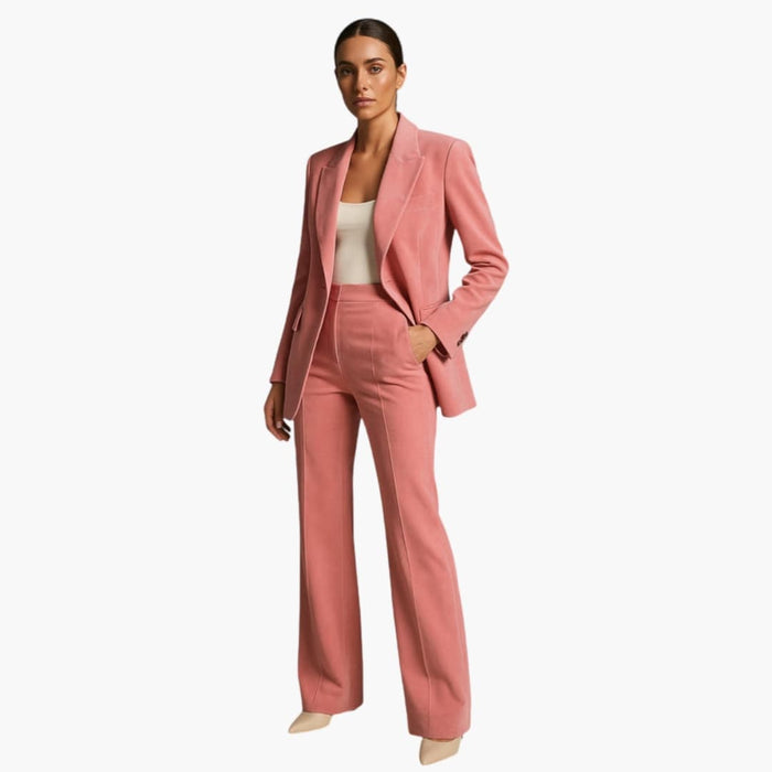 Sett til dame med blazer og rette bukser