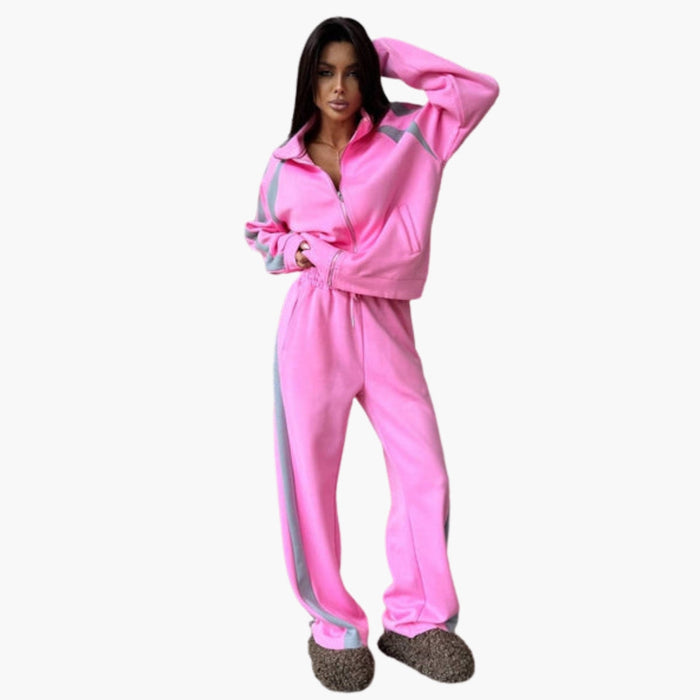 Treningsdress for kvinner med jakke med glidelås
