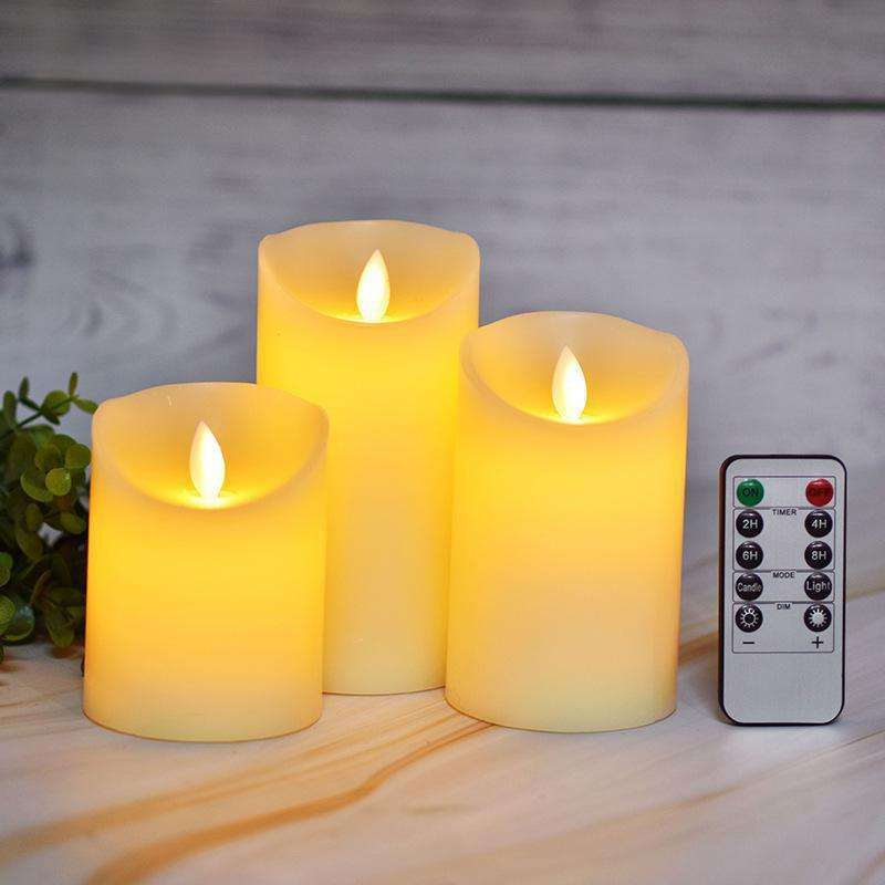 LED Blokklys - Rustikk | Bevegelig 3D Flamme | Flere Farger