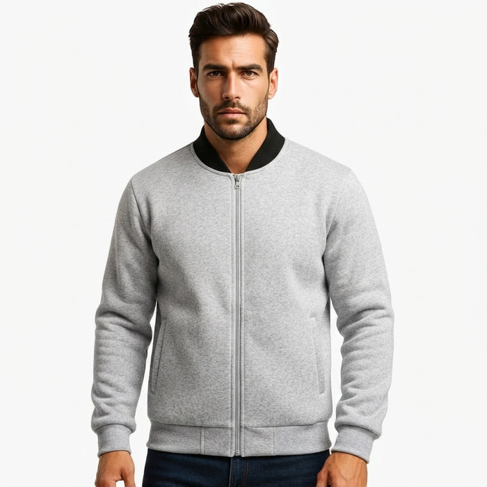 Giacca bomber da uomo con cerniera e superficie in mesh