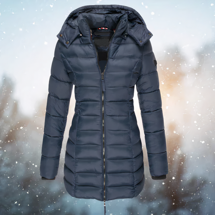 Parka de invierno para mujer, de largo medio, con capucha y forro cálido