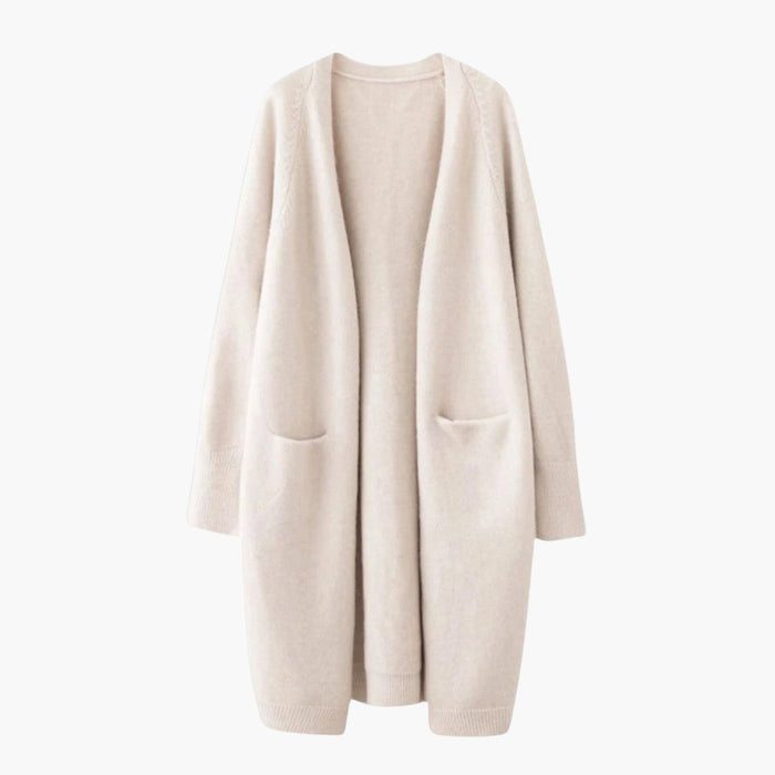 Long cardigan-manteau pour femme avec ouverture et poches