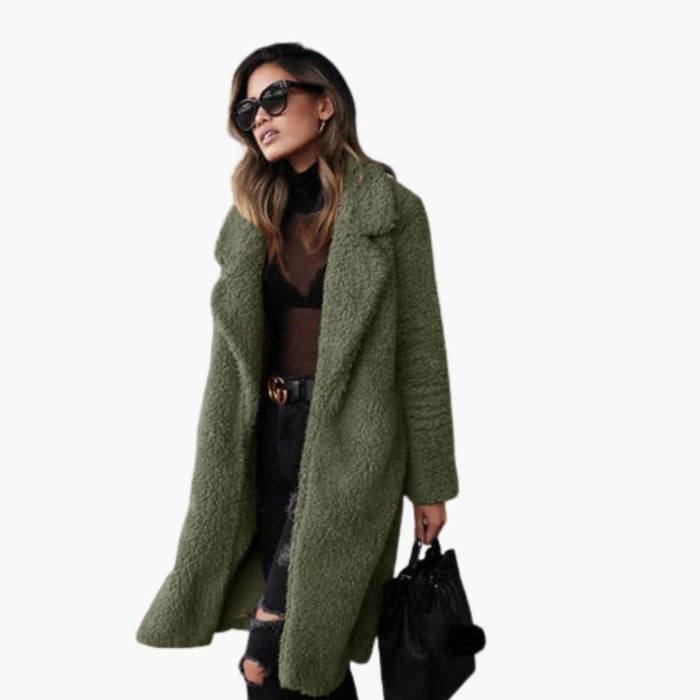Cappotto lungo da donna con apertura frontale