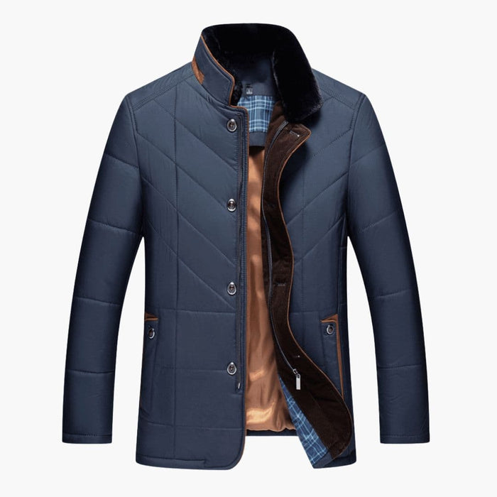 Cappotto da uomo con collo alto e doppia chiusura