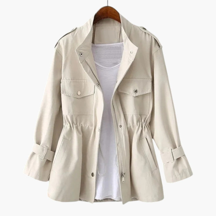 Manteau pour femme à fermeture croisée et ceinture ajustable