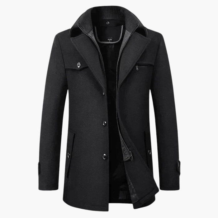 Cappotto da uomo con revers e cerniera interna