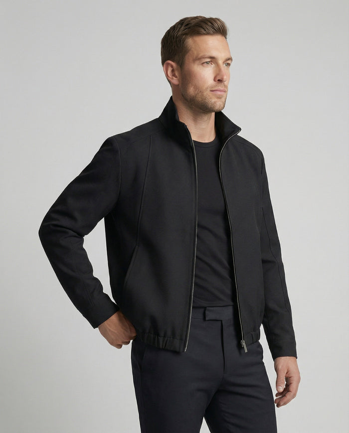 Veste Harrington homme à col montant avec fermeture éclair sur le devant