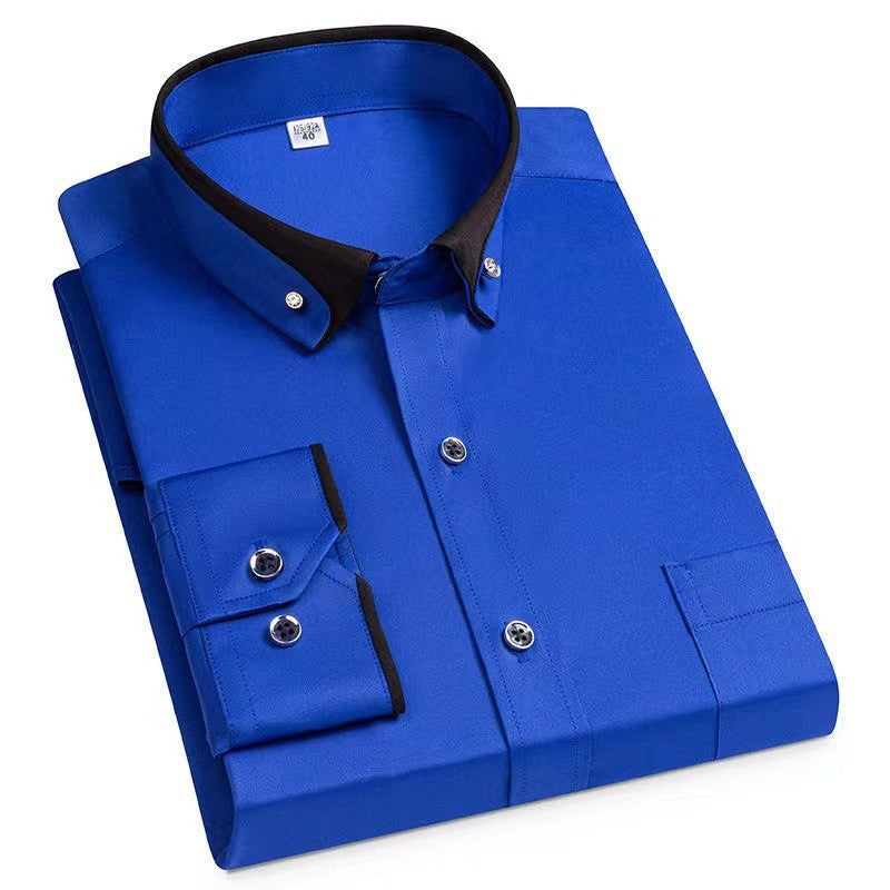 Herre Strygefri Langærmet Skjorte med Button-Down Krave